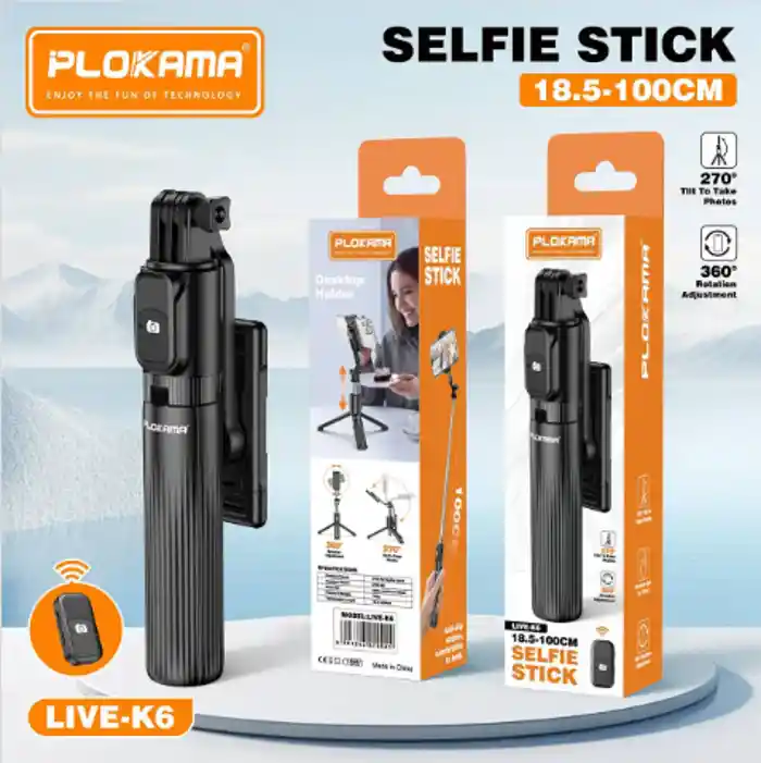 plokama Live K6 selfie stick tripod